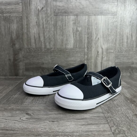 Converse CTAS Dainty Mary Jane Toddler size 8 Black White Shoes - Picture 5 of 9